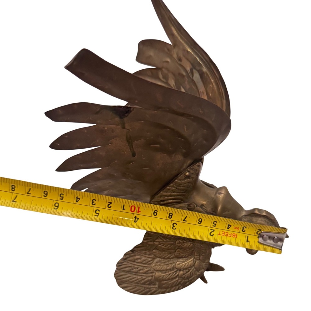 Vintage Brass Rooster‎ Figurine Metal Art Sculpture Made in Hong Kong - Picture 4 of 10